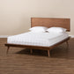 Karine Mid-Century Modern Walnut Brown Finished Wood Full Size Platform Bed FredCo