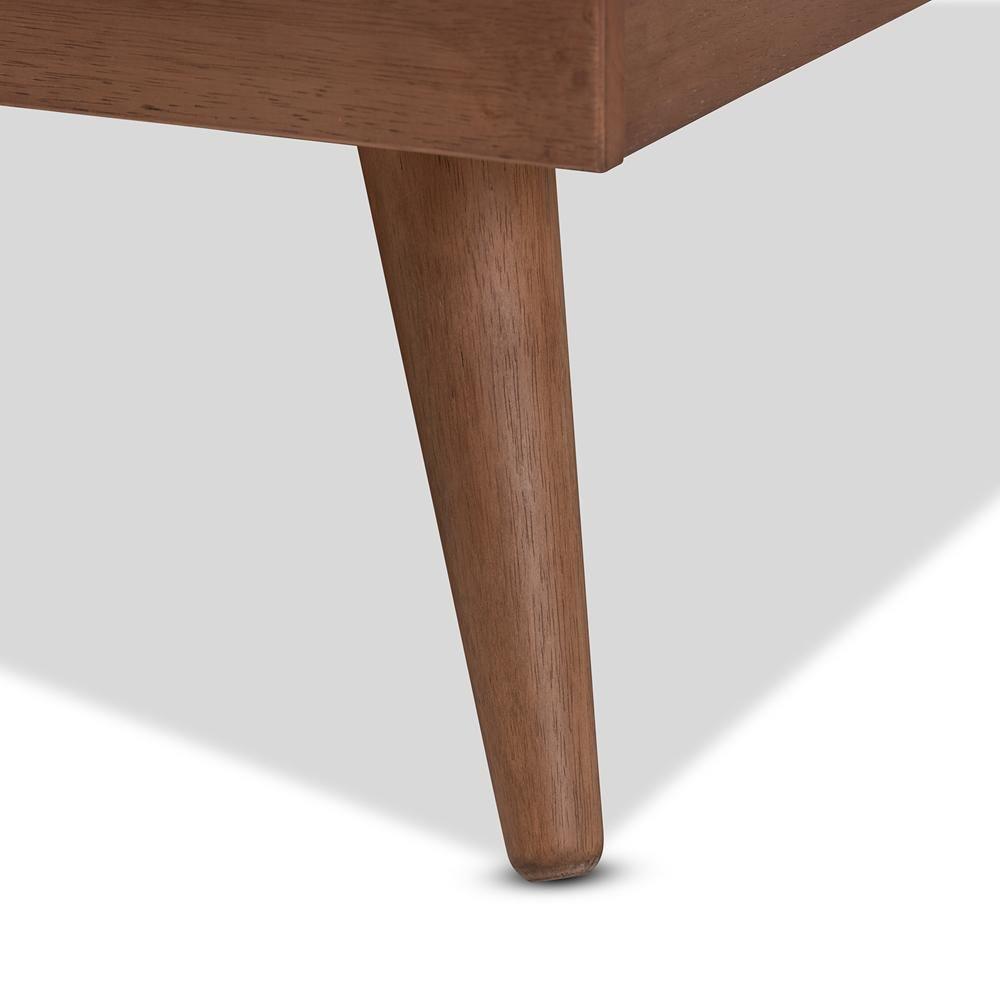 Karine Mid-Century Modern Walnut Brown Finished Wood Full Size Platform Bed FredCo