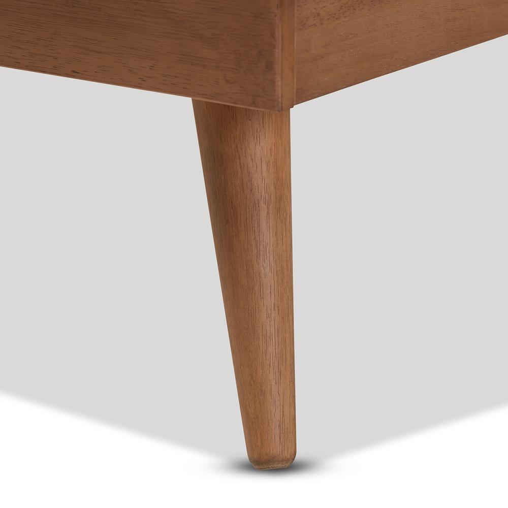 Karine Mid-Century Modern Walnut Brown Finished Wood King Size Platform Bed Frame FredCo