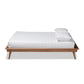 Karine Mid-Century Modern Walnut Brown Finished Wood Queen Size Platform Bed Frame FredCo