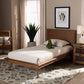 Karine Mid-Century Modern Walnut Brown Finished Wood Twin Size Platform Bed FredCo