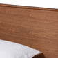 Karine Mid-Century Modern Walnut Brown Finished Wood Twin Size Platform Bed FredCo