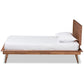Karine Mid-Century Modern Walnut Brown Finished Wood Twin Size Platform Bed FredCo