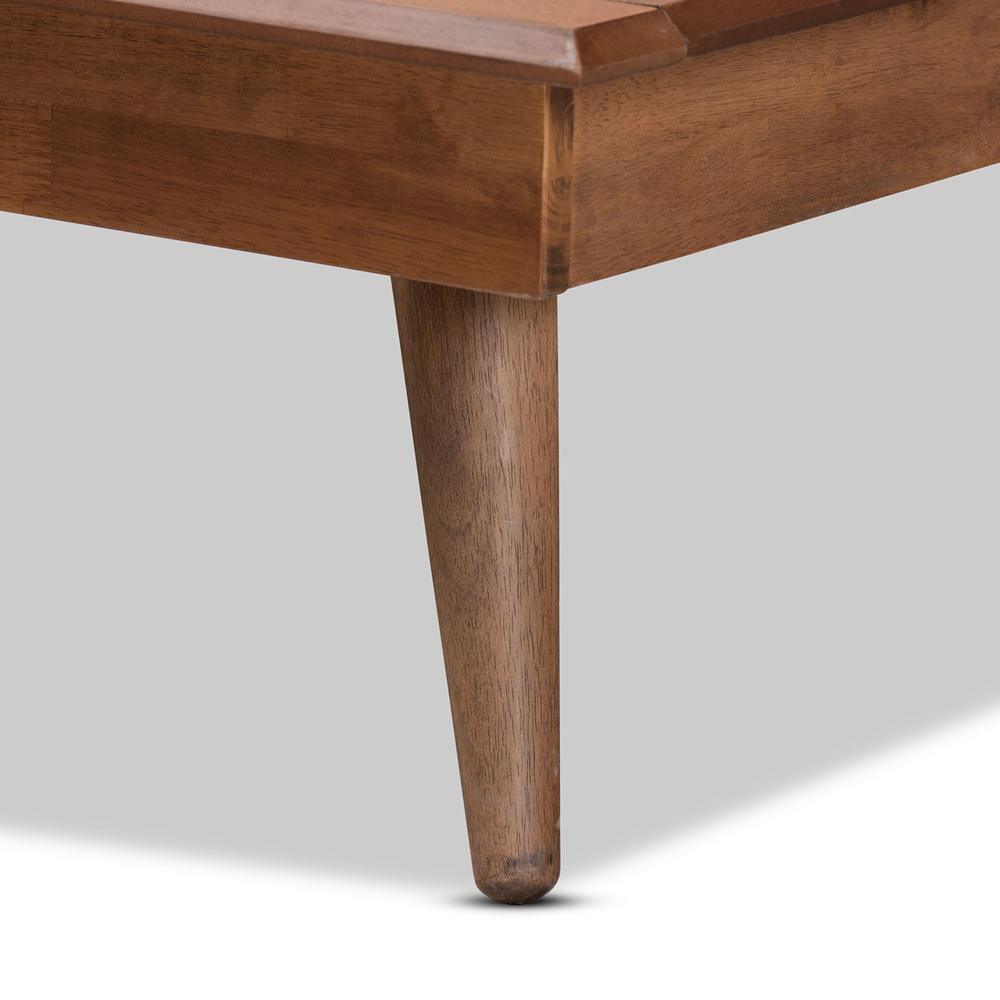 Karine Mid-Century Modern Walnut Brown Finished Wood Twin Size Platform Bed FredCo