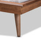 Karine Mid-Century Modern Walnut Brown Finished Wood Twin Size Platform Bed Frame FredCo