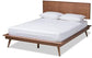 Karine Mid-Century Wood Full Platform Bed in Walnut Brown FredCo