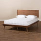 Karine Mid-Century Wood Full Platform Bed in Walnut Brown FredCo