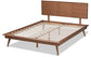 Karine Mid-Century Wood Full Platform Bed in Walnut Brown FredCo