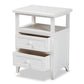 Karsen Modern and Contemporary White Finished Wood 2-Drawer Nightstand FredCo