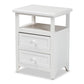 Karsen Modern and Contemporary White Finished Wood 2-Drawer Nightstand FredCo