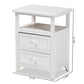 Karsen Modern and Contemporary White Finished Wood 2-Drawer Nightstand FredCo
