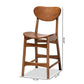 Katya Mid-Century Modern Walnut Brown Finished Wood 2-Piece Counter Stool Set FredCo
