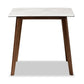 Kaylee Mid-Century Modern Transitional Walnut Brown Finished Wood Dining Table with Faux Marble Tabletop FredCo