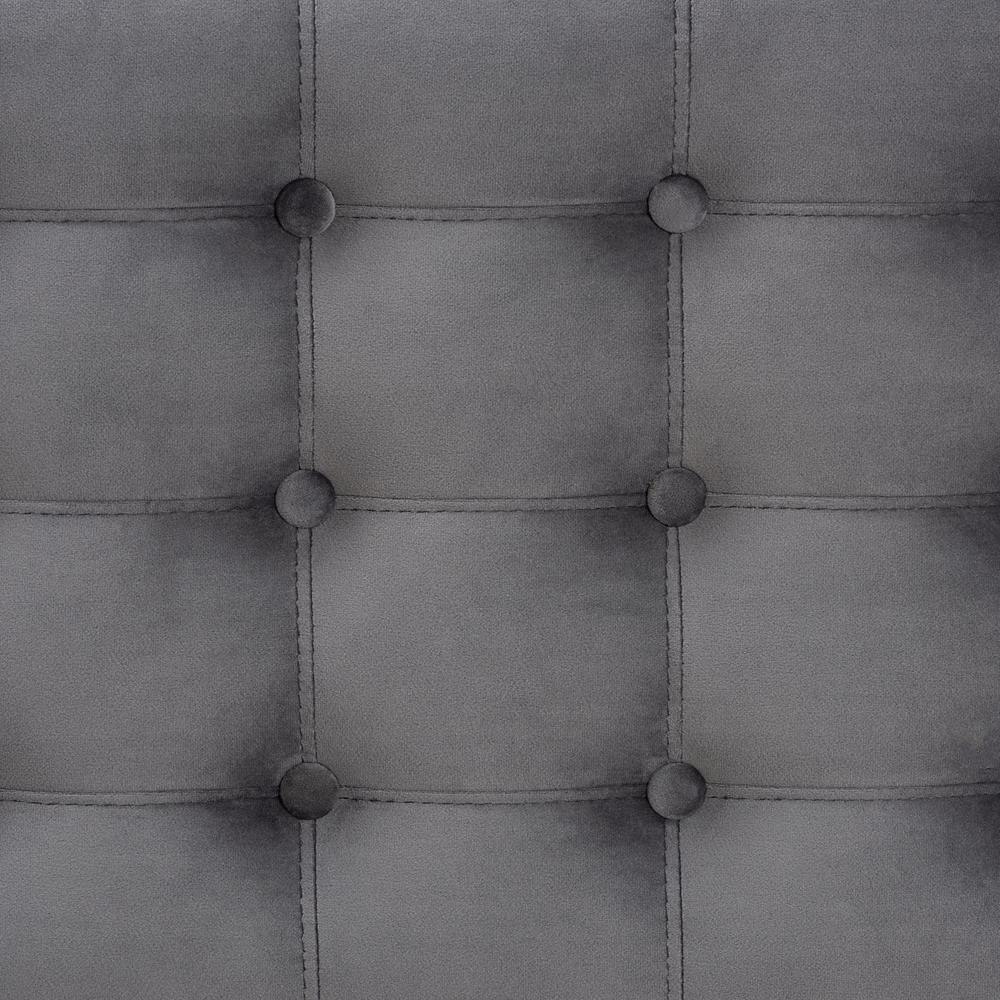 Kaylee Modern and Contemporary Grey Velvet Fabric Upholstered Button-Tufted Storage Ottoman Bench FredCo