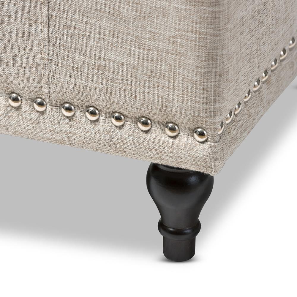 Kaylee Modern Classic Beige Fabric Upholstered Button-Tufting Storage Ottoman Bench FredCo