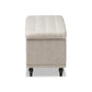 Kaylee Modern Classic Beige Fabric Upholstered Button-Tufting Storage Ottoman Bench FredCo