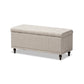 Kaylee Modern Classic Beige Fabric Upholstered Button-Tufting Storage Ottoman Bench FredCo