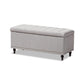 Kaylee Modern Classic Grayish Beige Fabric Upholstered Button-Tufting Storage Ottoman Bench FredCo