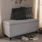 Kaylee Modern Classic Grayish Beige Fabric Upholstered Button-Tufting Storage Ottoman Bench FredCo