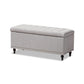 Kaylee Modern Classic Grayish Beige Fabric Upholstered Button-Tufting Storage Ottoman Bench FredCo