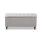 Kaylee Modern Classic Grayish Beige Fabric Upholstered Button-Tufting Storage Ottoman Bench FredCo