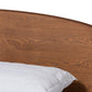 Keagan Mid-Century Modern Transitional Walnut Brown Finished Wood Queen Size Platform Bed FredCo