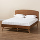 Keagan Mid-Century Modern Transitional Walnut Brown Finished Wood Queen Size Platform Bed FredCo