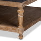 Kelly Modern and Rustic Charcoal Linen Fabric Upholstered and Greywashed Wood Cocktail Ottoman FredCo