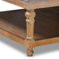 Kelly Modern and Rustic Grey Linen Fabric Upholstered and Greywashed Wood Cocktail Ottoman FredCo