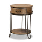 Kellyn Vintage Rustic Industrial Oak Brown Finished Wood and Black Finished Metal 1-Drawer End Table FredCo