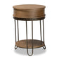 Kellyn Vintage Rustic Industrial Oak Brown Finished Wood and Black Finished Metal 1-Drawer End Table FredCo