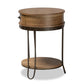 Kellyn Vintage Rustic Industrial Oak Brown Finished Wood and Black Finished Metal 1-Drawer End Table FredCo