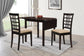Kelso 3-piece Drop Leaf Dining Set Cappuccino and Tan 190821-S3 Coaster FredCo