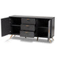 Kelson Modern and Contemporary Dark Grey and Gold Finished Wood 2-Door Sideboard Buffet FredCo