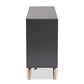 Kelson Modern and Contemporary Dark Grey and Gold Finished Wood 2-Door Sideboard Buffet FredCo