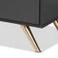 Kelson Modern and Contemporary Dark Grey and Gold Finished Wood 5-Drawer Chest FredCo