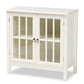 Kendall Classic and Traditional White Finished Wood and Glass Kitchen Storage Cabinet FredCo