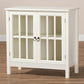 Kendall Classic and Traditional White Finished Wood and Glass Kitchen Storage Cabinet FredCo