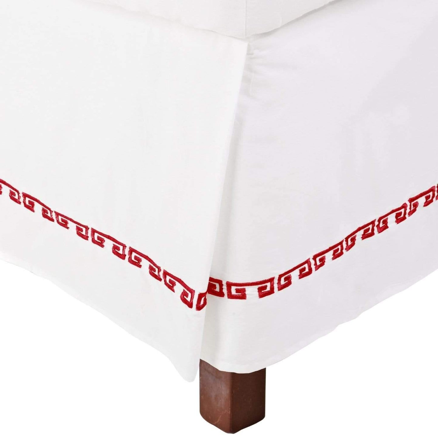 Kendell Embroidered Long-Staple Cotton Bed Skirt, 15" Drop, 4 Colors FredCo