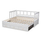 Kendra Modern and Contemporary White Finished Expandable Twin Size to King Size Daybed with Storage Drawers FredCo
