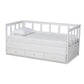 Kendra Modern and Contemporary White Finished Expandable Twin Size to King Size Daybed with Storage Drawers FredCo