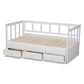 Kendra Modern and Contemporary White Finished Expandable Twin Size to King Size Daybed with Storage Drawers FredCo