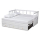 Kendra Modern and Contemporary White Finished Expandable Twin Size to King Size Daybed with Storage Drawers FredCo