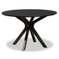 Kenji Modern and Contemporary Dark Brown Finished 48-Inch-Wide Round Wood Dining Table FredCo
