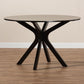 Kenji Modern and Contemporary Dark Brown Finished 48-Inch-Wide Round Wood Dining Table FredCo