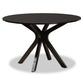 Kenji Modern and Contemporary Dark Brown Finished 48-Inch-Wide Round Wood Dining Table FredCo