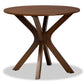 Kenji Modern and Contemporary Walnut Brown Finished 35-Inch-Wide Round Wood Dining Table FredCo