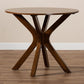 Kenji Modern and Contemporary Walnut Brown Finished 35-Inch-Wide Round Wood Dining Table FredCo