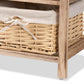 Kenwood Rustic and Contemporary Oak Brown Finished Wood 2-Drawer Storage Unit with Woven Baskets FredCo