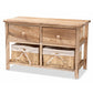 Kenwood Rustic and Contemporary Oak Brown Finished Wood 2-Drawer Storage Unit with Woven Baskets FredCo